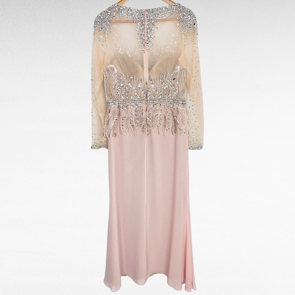 TERANI COUTURE | Blush Pink Divinity Bridal Sequins& Beads Formal Maxi Gown - Picture 4 of 15